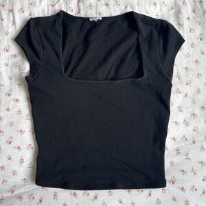 Garage Black Square Neck Crop Top